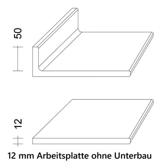 Staron Arbeitsplatte PG A Solid I  ohne Trägerplatte