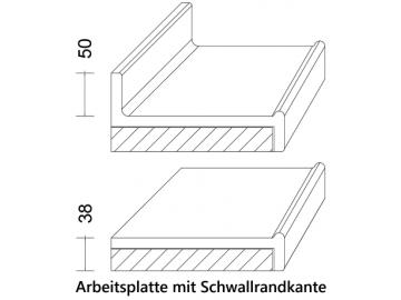 Staron Arbeitsplatte PG A Solid I mit Schwallrandkante