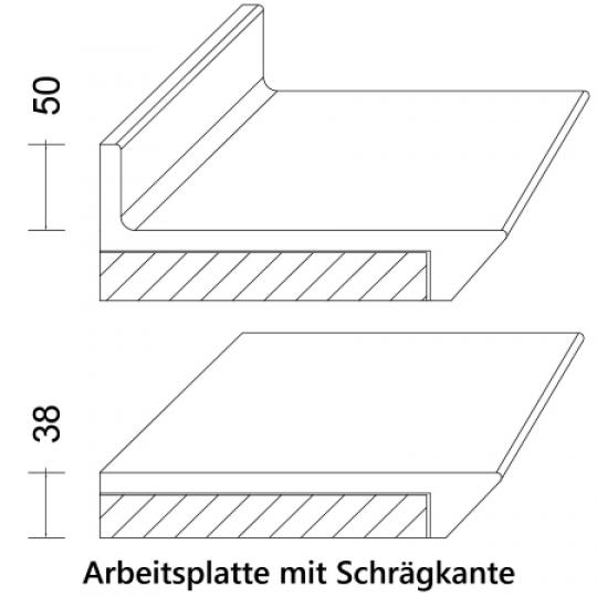 Staron Arbeitsplatte PG A Solid I mit Sonderkante