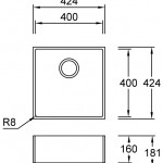 Combi E40 G Premiere Spülbecken Unterbau 400x400 mm