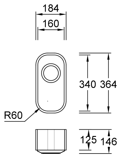 Combi R16 G Premiere Spülbecken Unterbau 160x340 mm