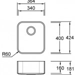 Combi R34 G Premiere Spülbecken Unterbau 340x400 mm