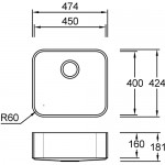 Combi R45 G Premiere Spülbecken Unterbau 450x400 mm