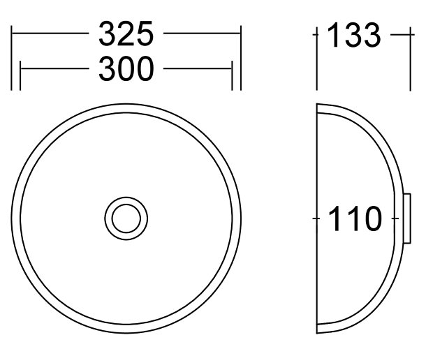 AWR 30 D Metallic Waschbecken Unterbau D 300 mm