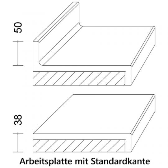 Staron Arbeitsplatte PG A Solid I  mit Standardkante