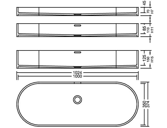 AWL 100_35 Venato Marble PG F Waschbecken Auf-und Unterbau