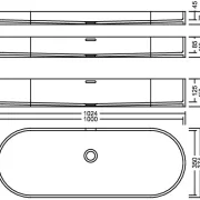 AWL 100_35 Venato Marble PG F Waschbecken Auf-und Unterbau