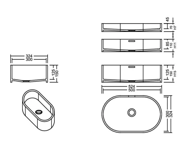 AWL 50_30 Pebble PG D Waschbecken Auf-und Unterbau