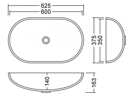 AWL 60 F Supreme Waschbecken Unterbau 600x350 mm
