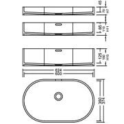 AWL 60_35 Venato Marble PG F Waschbecken Auf-und Unterbau