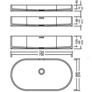 AWL 70_35 Venato Marble PG F Waschbecken Auf-und Unterbau
