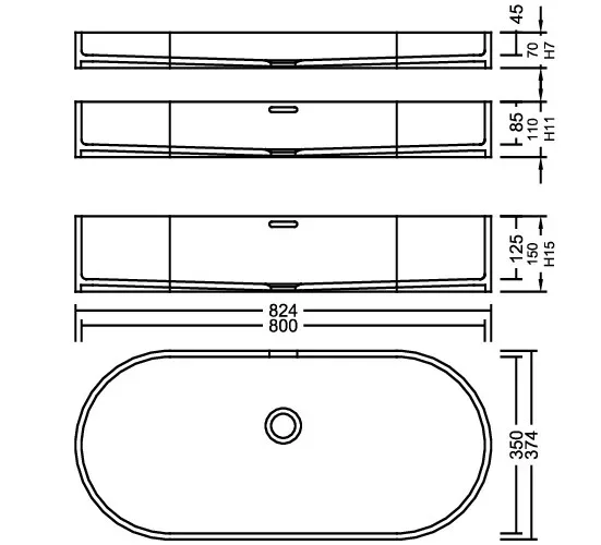 AWL 80_35 Venato Marble PG F Waschbecken Auf-und Unterbau