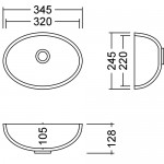AWO 32 D Metallic Waschbecken Unterbau 320x220 mm