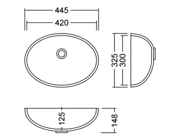 AWO 42 G Stratum Waschbecken Unterbau 420x300 mm