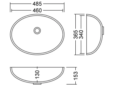 AWO 46 G Bellassimo Waschbecken Unterbau 460x340 mm