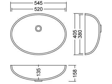 AWO 52 C Magic Waschbecken Unterbau 520x380 mm