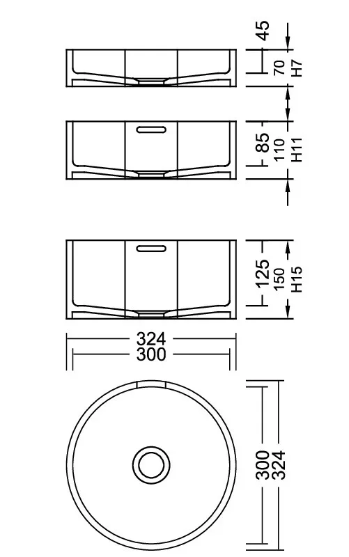 AWR 30-1 Venato Marble PG F Waschbecken Auf-und Unterbau