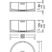 AWR 30-1 Venato Marble PG F Waschbecken Auf-und Unterbau