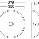 AWR 35 E Quarry / Mosaic / Terrazzo / Tempest Stella  Waschbecken Unterbau D 350 mm