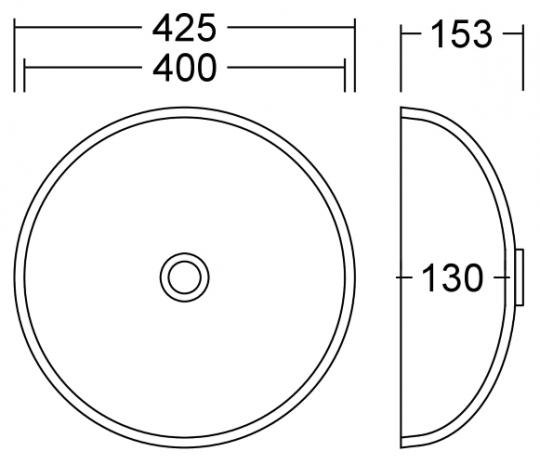 AWR 40 E Quarry / Mosaic / Terrazzo / Tempest Stella  Waschbecken Unterbau D 400 mm