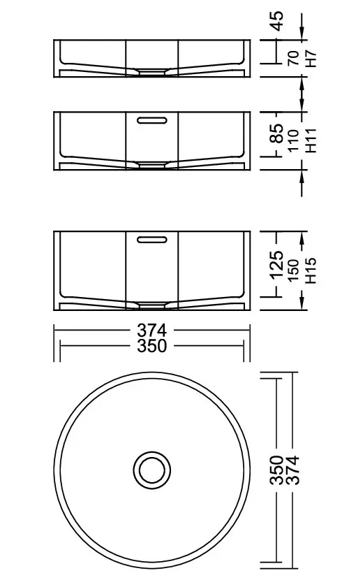 AWR 35-1 Venato Marble PG F Waschbecken Auf-und Unterbau