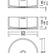 AWR 35-1 Venato Marble PG F Waschbecken Auf-und Unterbau