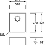 Combi E34 D Aspen Spülbecken Unterbau 340x400 mm